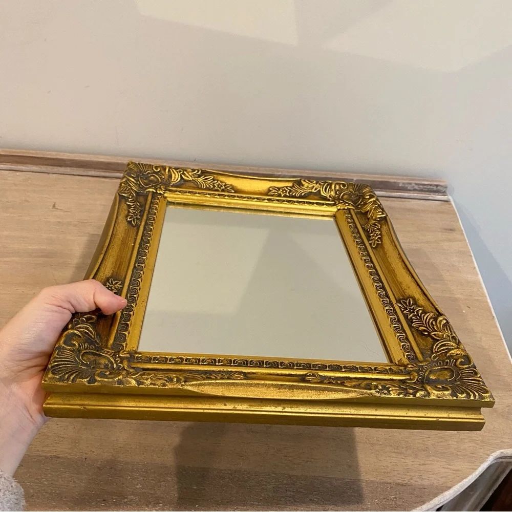 Vintage Ornate Guild Wood Mirror International Bazaar Gold